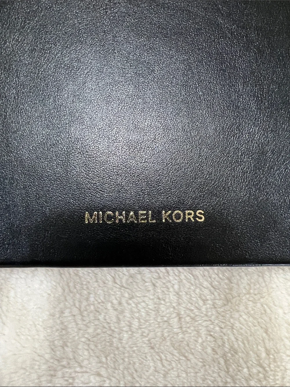 Michael Kors Black Spiral Notebook with Gold Camera Motif
